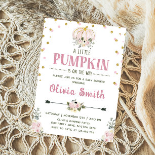 Invitación de Baby Shower a la caída de calabaza f