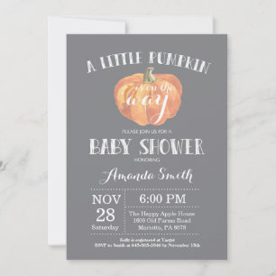 Invitación de Baby Shower a la caída de calabaza g