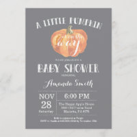 Invitación de Baby Shower a la caída de calabaza g