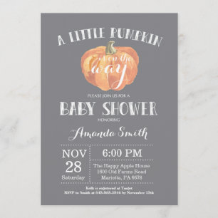 Invitación de Baby Shower a la caída de calabaza g