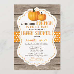 Invitación de Baby Shower a la caída de calabaza r