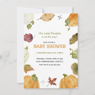 Invitación de Baby Shower a la caída de la calabaz