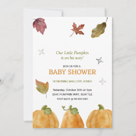 Invitación de Baby Shower a la caída de la calabaz