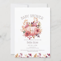 Invitación de Baby Shower a la caída de la flor de