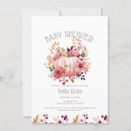 Invitación de Baby Shower a la caída de la flor de