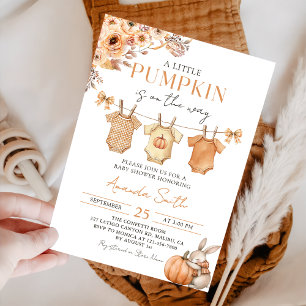 Invitación de Baby Shower a la caída floral de cal