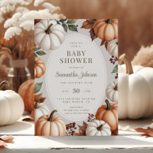 Invitación de Baby Shower a la calabaza acogedora