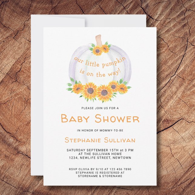 Invitación de Baby Shower a la calabaza de girasol (Subido por el creador)