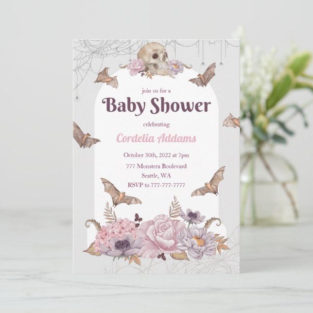 Invitación de Baby Shower a la Calabaza de Hallowe (Anverso de pie)