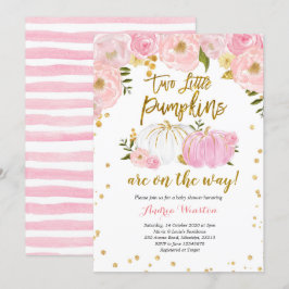 Invitación de Baby Shower a la calabaza dorada y r