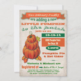 Invitación de Baby Shower a la calabaza en otoño