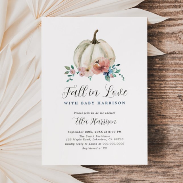 Invitación de Baby Shower a la Calabaza Floral Caí (Subido por el creador)