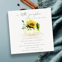Invitación de Baby Shower a la calabaza floral de