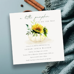 Invitación de Baby Shower a la calabaza floral de 
