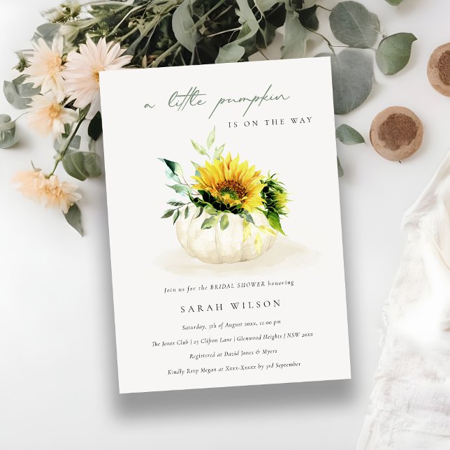 Invitación de Baby Shower a la calabaza floral de  (Subido por el creador)