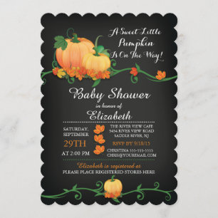 Invitación de Baby Shower a la calabaza otoñal