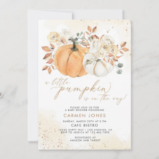 Invitación de Baby Shower a la calabaza pequeña fl