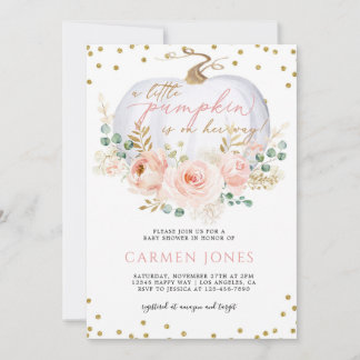 Invitación de Baby Shower a la calabaza pequeña fl