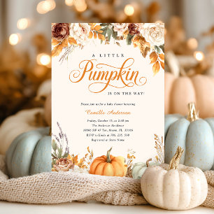 Invitación de Baby Shower a la calabaza pequeña fl