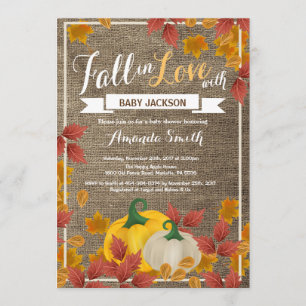Invitación de Baby Shower a la Calabaza Rusa Fall