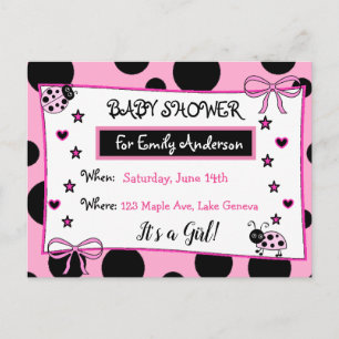 Invitación de Baby Shower a la chispa rosada