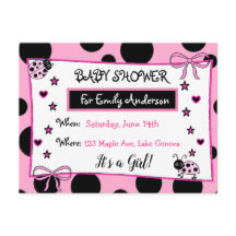Invitación de Baby Shower a la chispa rosada