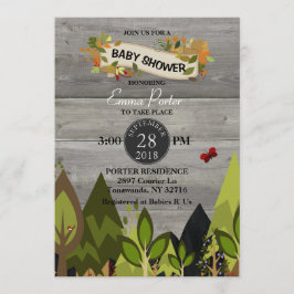 Invitación de Baby Shower a la Creatura Rustica de