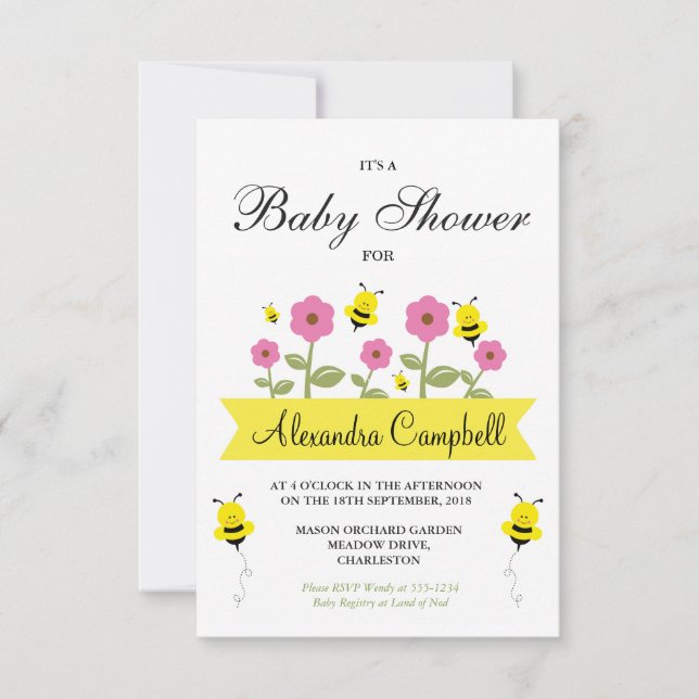 Invitación de Baby Shower a la crema de cubos (Anverso)