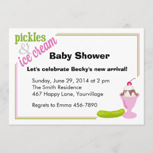 Invitación de Baby Shower a la crema de hielo y bo
