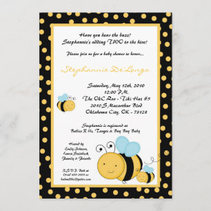 Invitación de Baby Shower a la crema de miel TWIN 