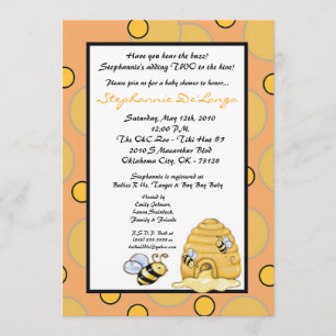 Invitación de Baby Shower a la crema de miel TWIN 