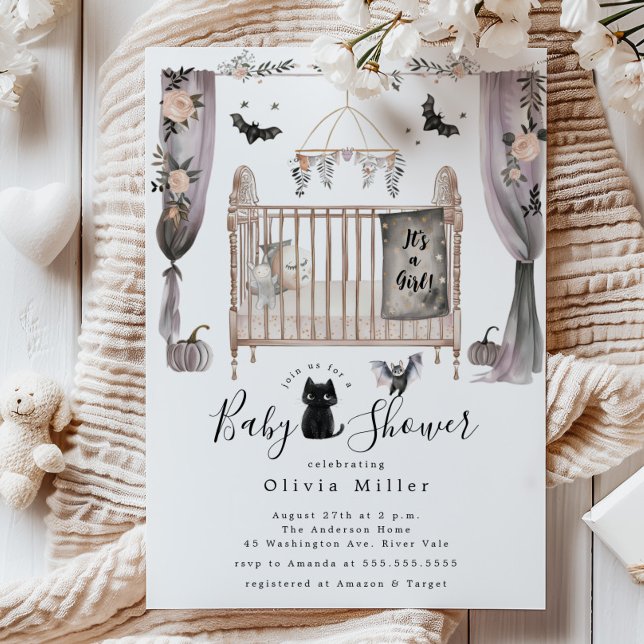 Invitación de Baby Shower a la cuna gótica (Subido por el creador)