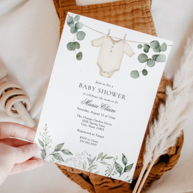 Invitación de Baby Shower a la ecologización neutr (Subido por el creador)