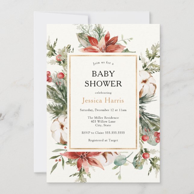 Invitación de Baby Shower a la energía verde del i (Anverso)