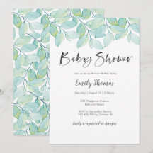 Invitación de Baby Shower a la energía verde - neu