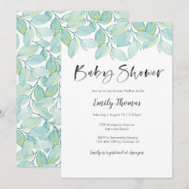 Invitación de Baby Shower a la energía verde - neu