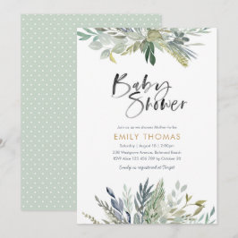 Invitación de Baby Shower a la energía verde - neu