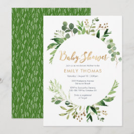 Invitación de Baby Shower a la energía verde - neu