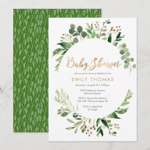 Invitación de Baby Shower a la energía verde - neu