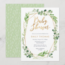 Invitación de Baby Shower a la energía verde - neu