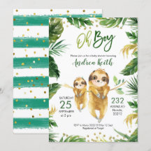 Invitación de Baby Shower a la espuma tropical for