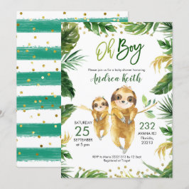 Invitación de Baby Shower a la espuma tropical for