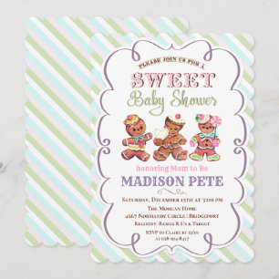 Invitación de Baby Shower a la fiesta de Gingerbre