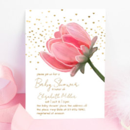 Invitación de Baby Shower a la flor acuática