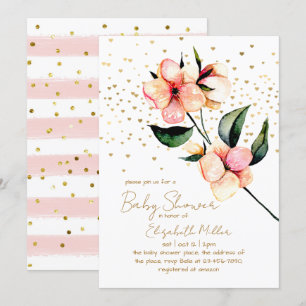 Invitación de Baby Shower a la flor acuática