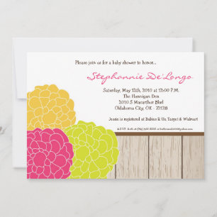 Invitación de Baby Shower a la flor de amapola Plu