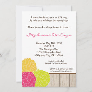 Invitación de Baby Shower a la flor de amapola Plu