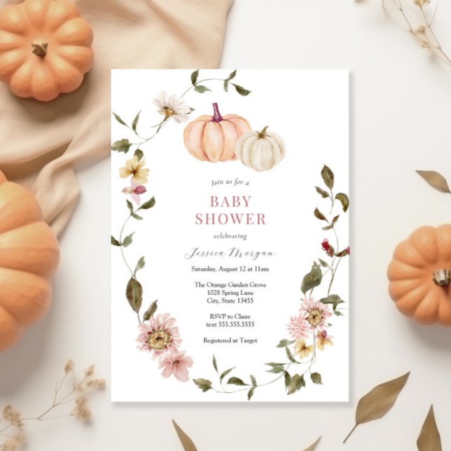 Invitación de Baby Shower a la flor de calabaza (Subido por el creador)