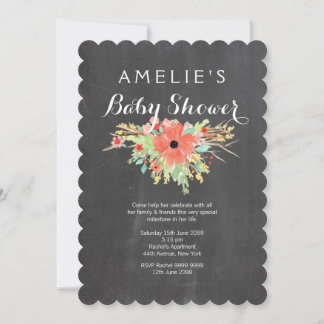 Invitación de Baby Shower a la flor de la flor del