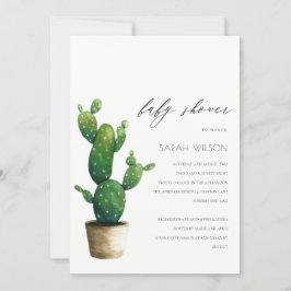 Invitación de Baby Shower a la Foliage verde de Ca